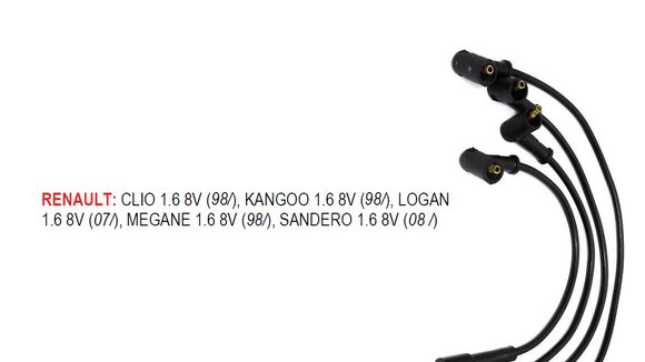 Imagen de JUEGO DE CABLES DE BUJIAS RENAULT CLIO/KANGOO/MEGANE/SCENIC